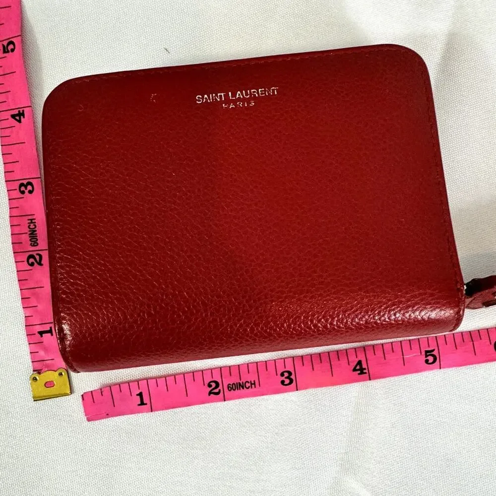 SAINT LAURENT Zip Wallet Red - Picture 8 of 16